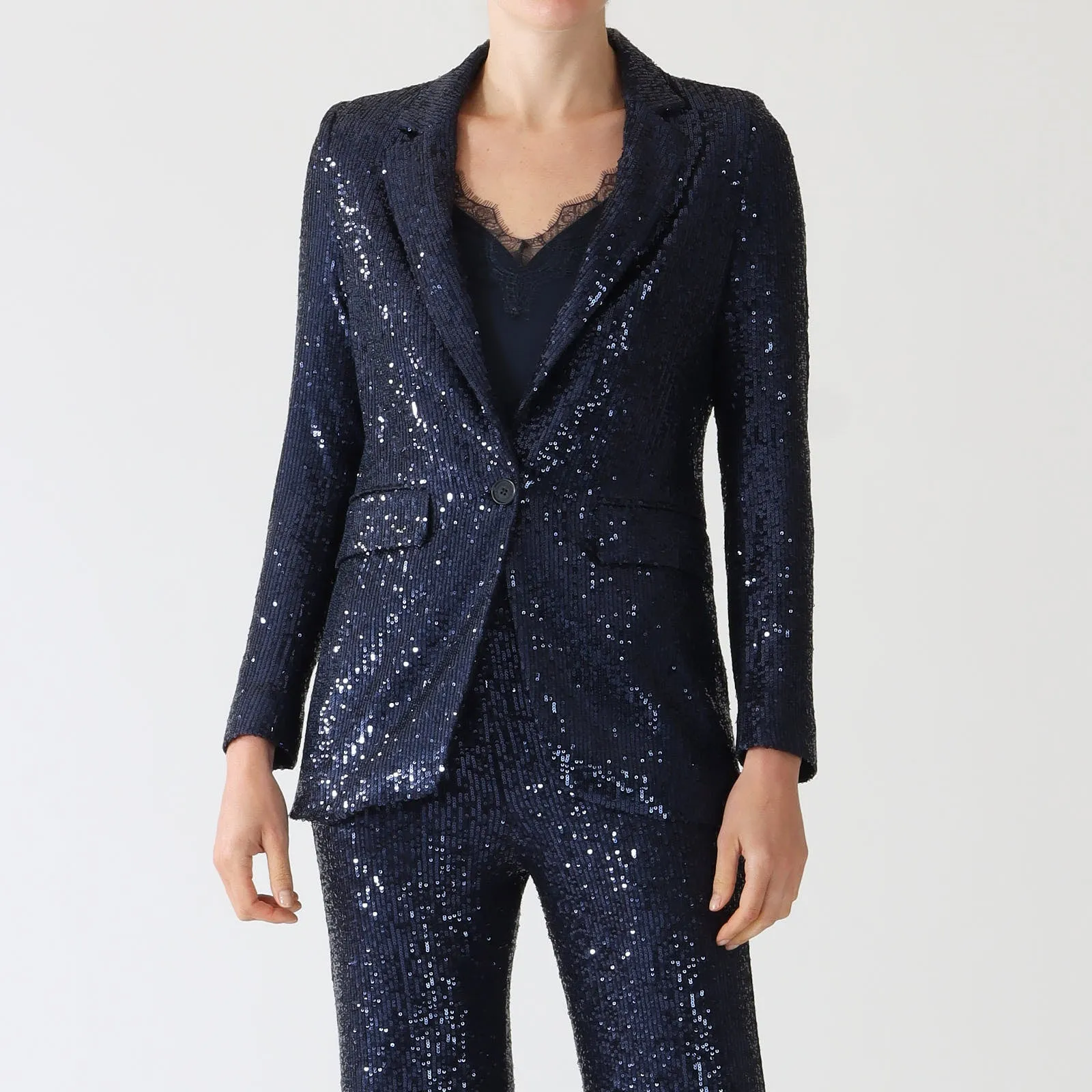 Andrea Lentejuelas Navy Sequin Jacket