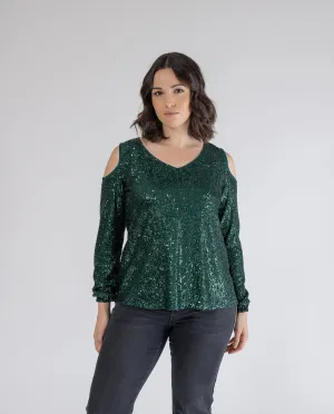 BLUSA DE LENTEJUELAS VERDE