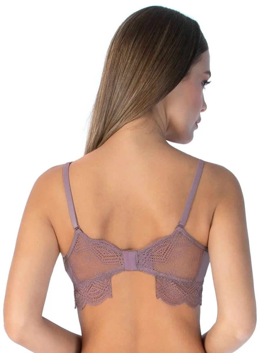 Bralette Triangular Encaje Taupe