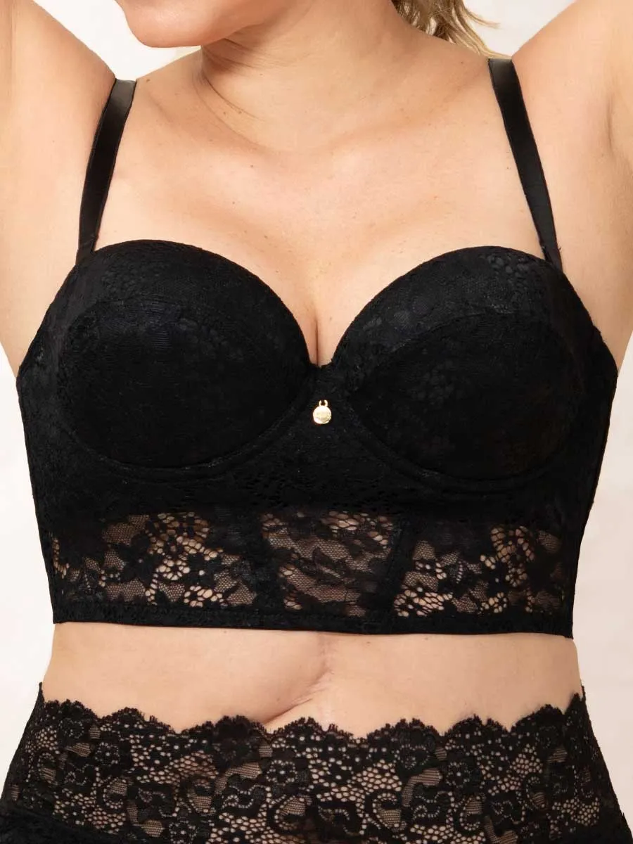 Brasier Strapless Con Encaje Negro