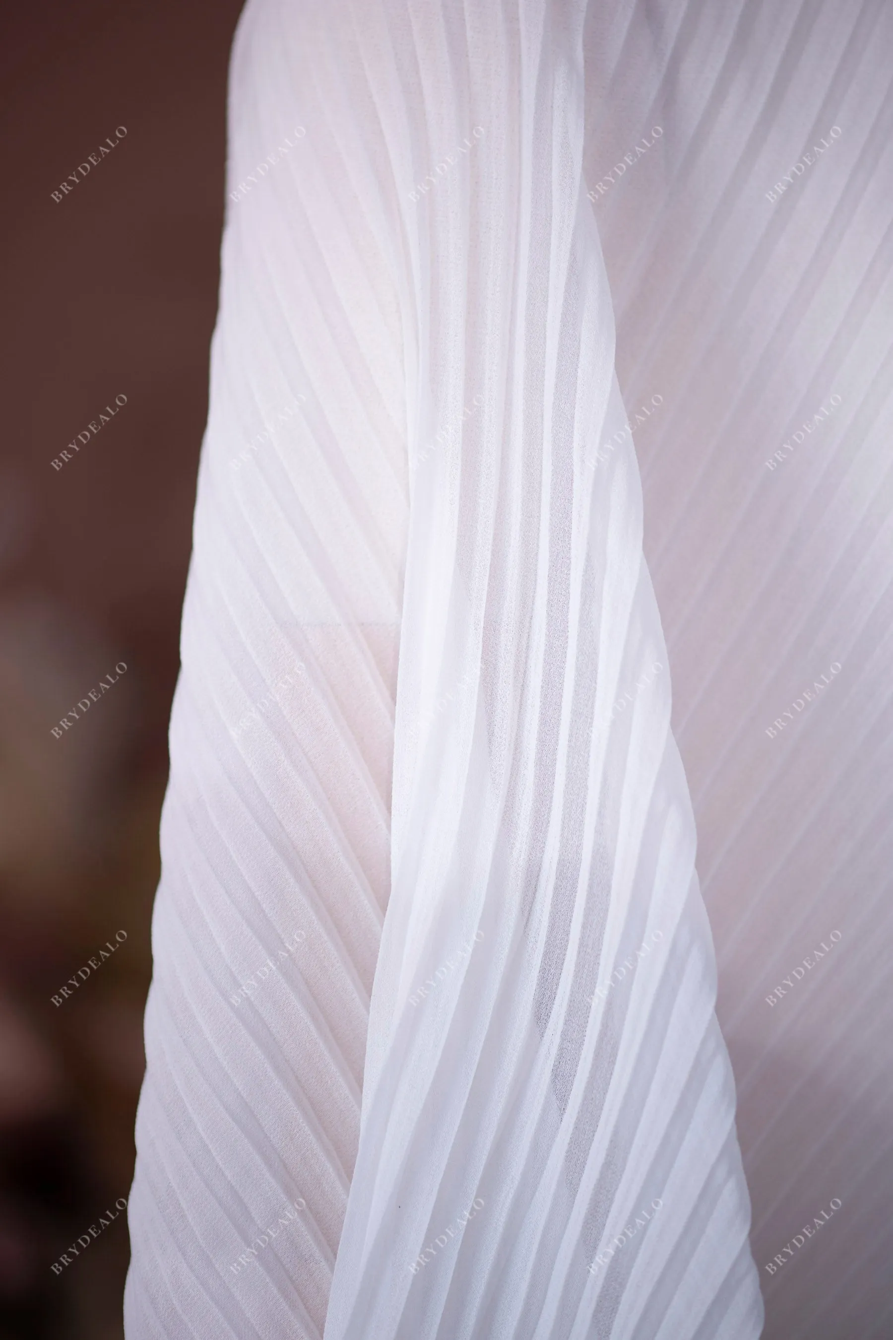 Designer Pleated Soft Grainy Chiffon Fabric