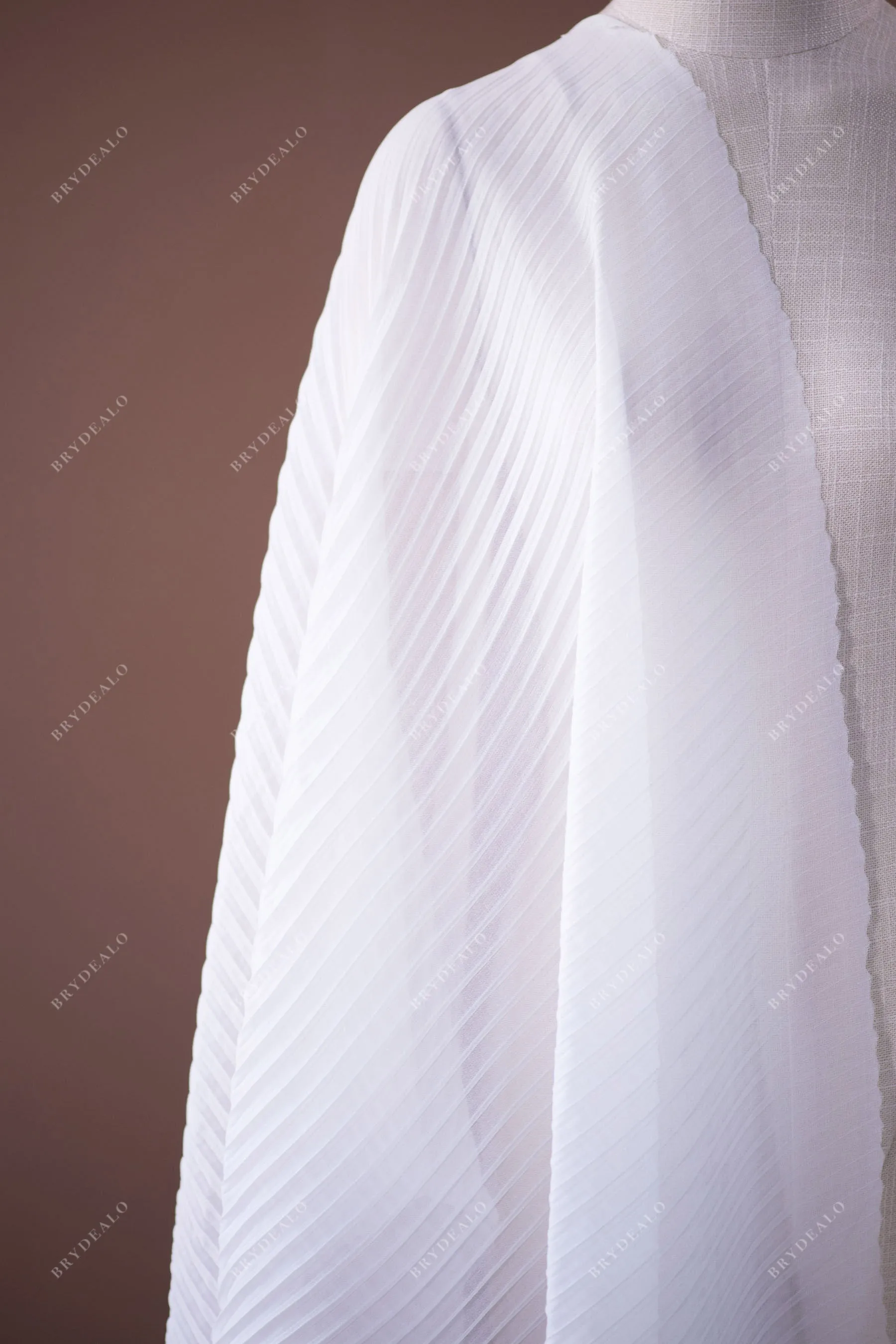 Designer Pleated Soft Grainy Chiffon Fabric