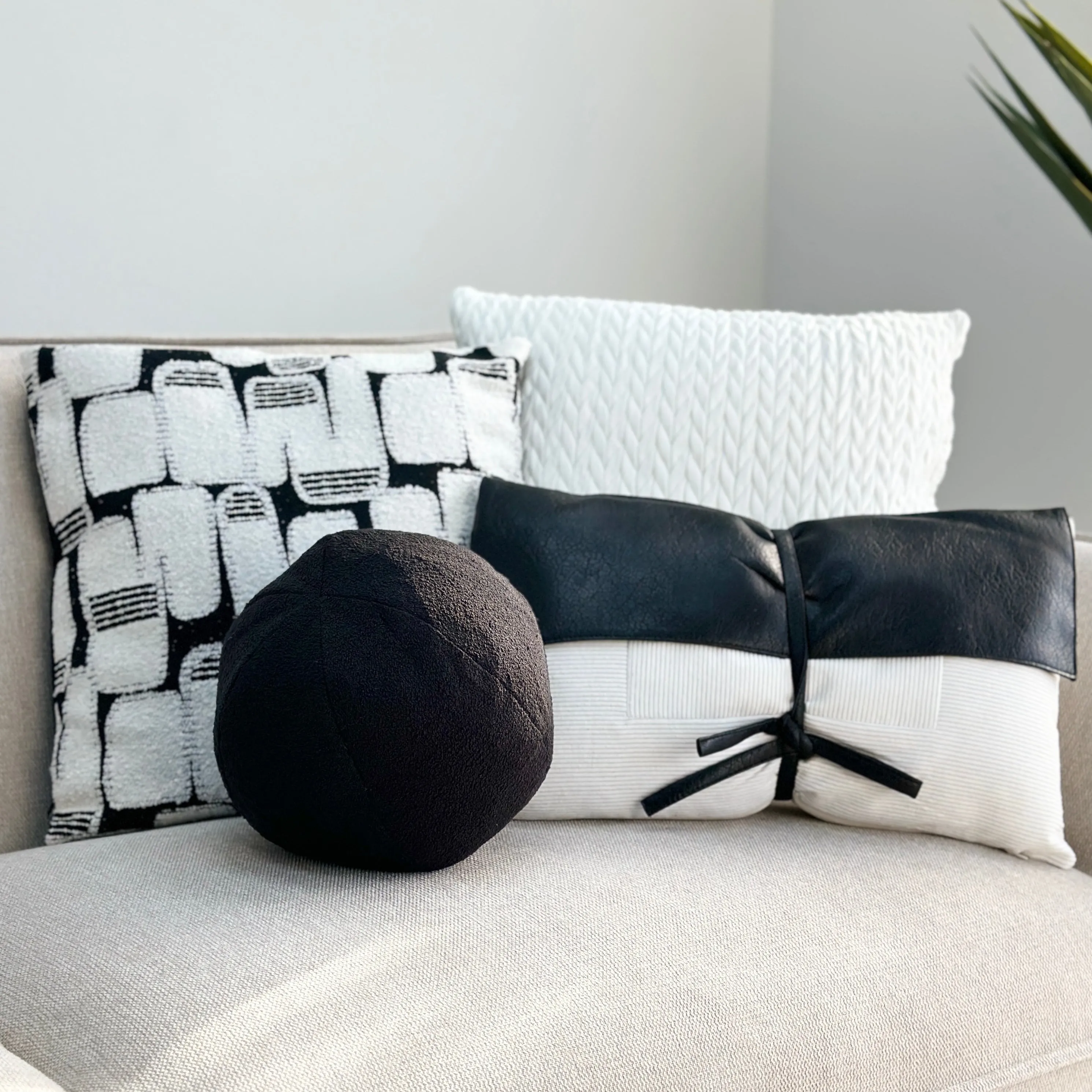 Envelope Black & White Long Pillow