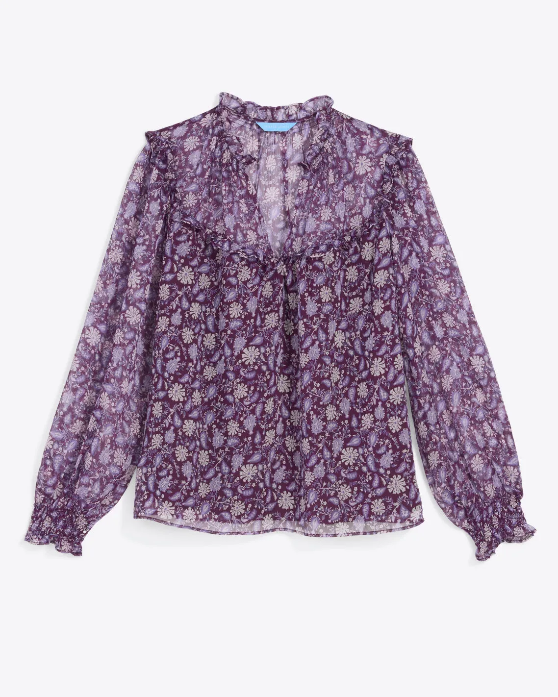 Gretchen Top in Violet Paisley