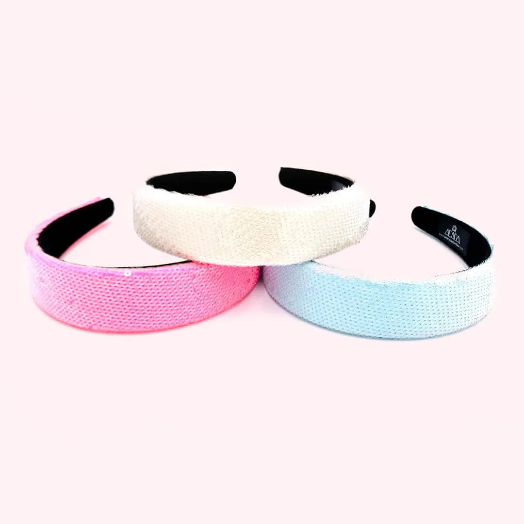 Handmade Pastels Sequins Womens Headbands | Celestia Model