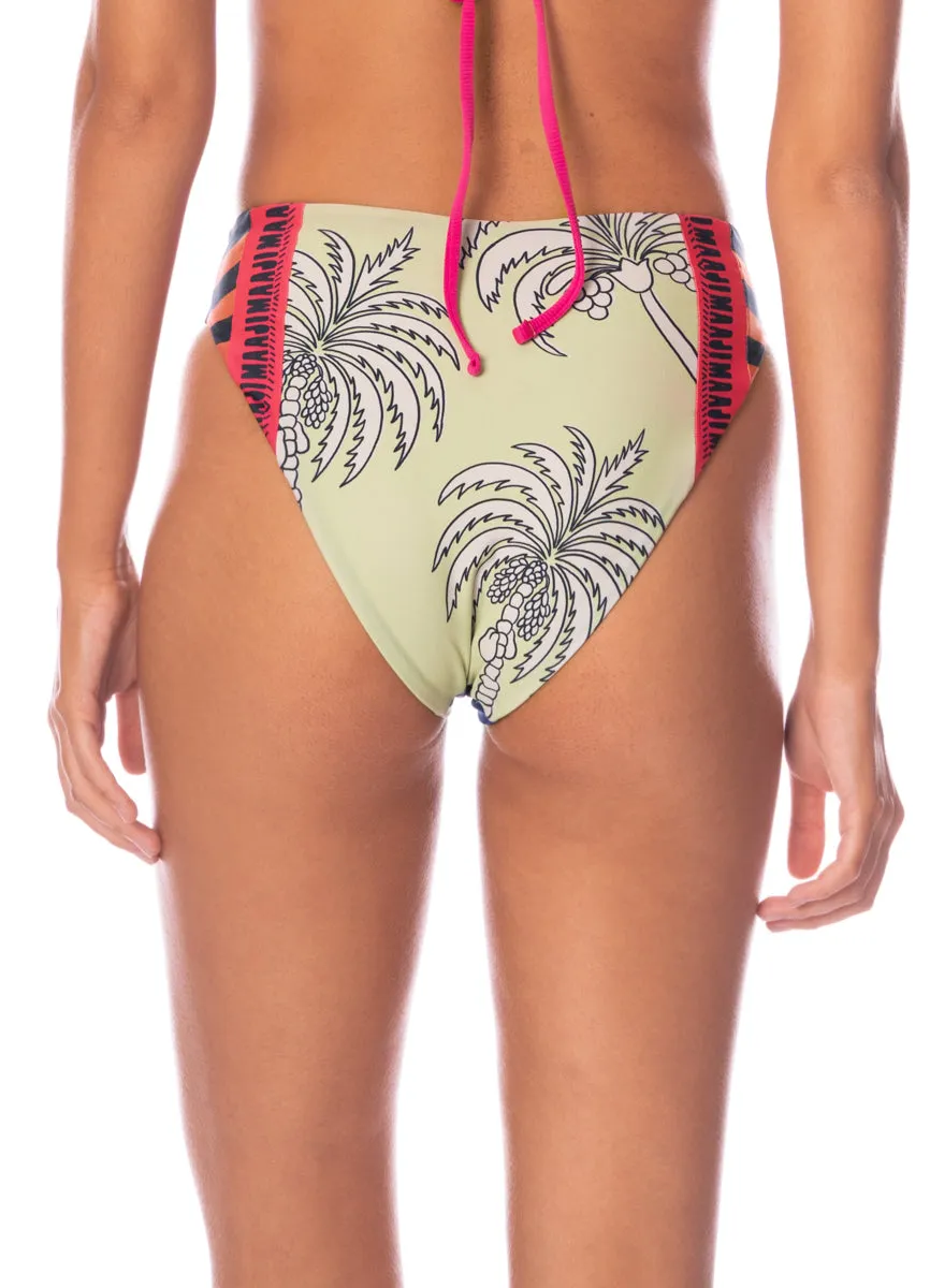 Maaji Periwinkle Palms Sussac High Rise Classic Bikini Bottom