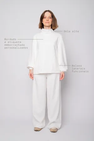 Moletom flanelado Aconchego - Off White