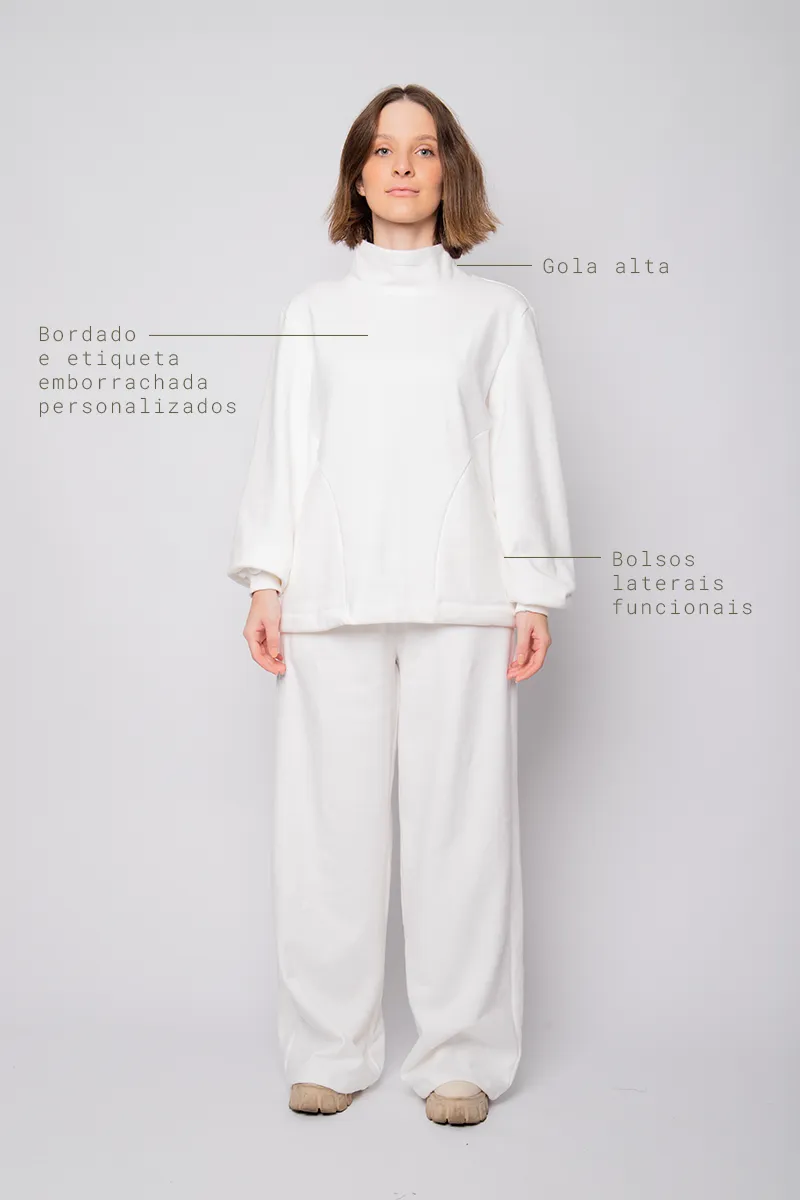 Moletom flanelado Aconchego - Off White