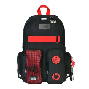 New Arrival Kee Pack Mochila Negro Con Rojo Símbolos Itachi Naruto