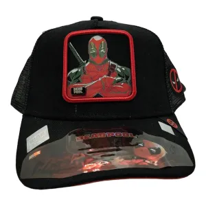 New Arrival Kndit Caps Gorra Negra Con Red Negra Deadpool Brazos Cruzados Marvel Comics