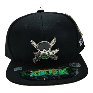 New Arrival Kndit Caps Gorra Negra Placa Plateada Zoro One Piece