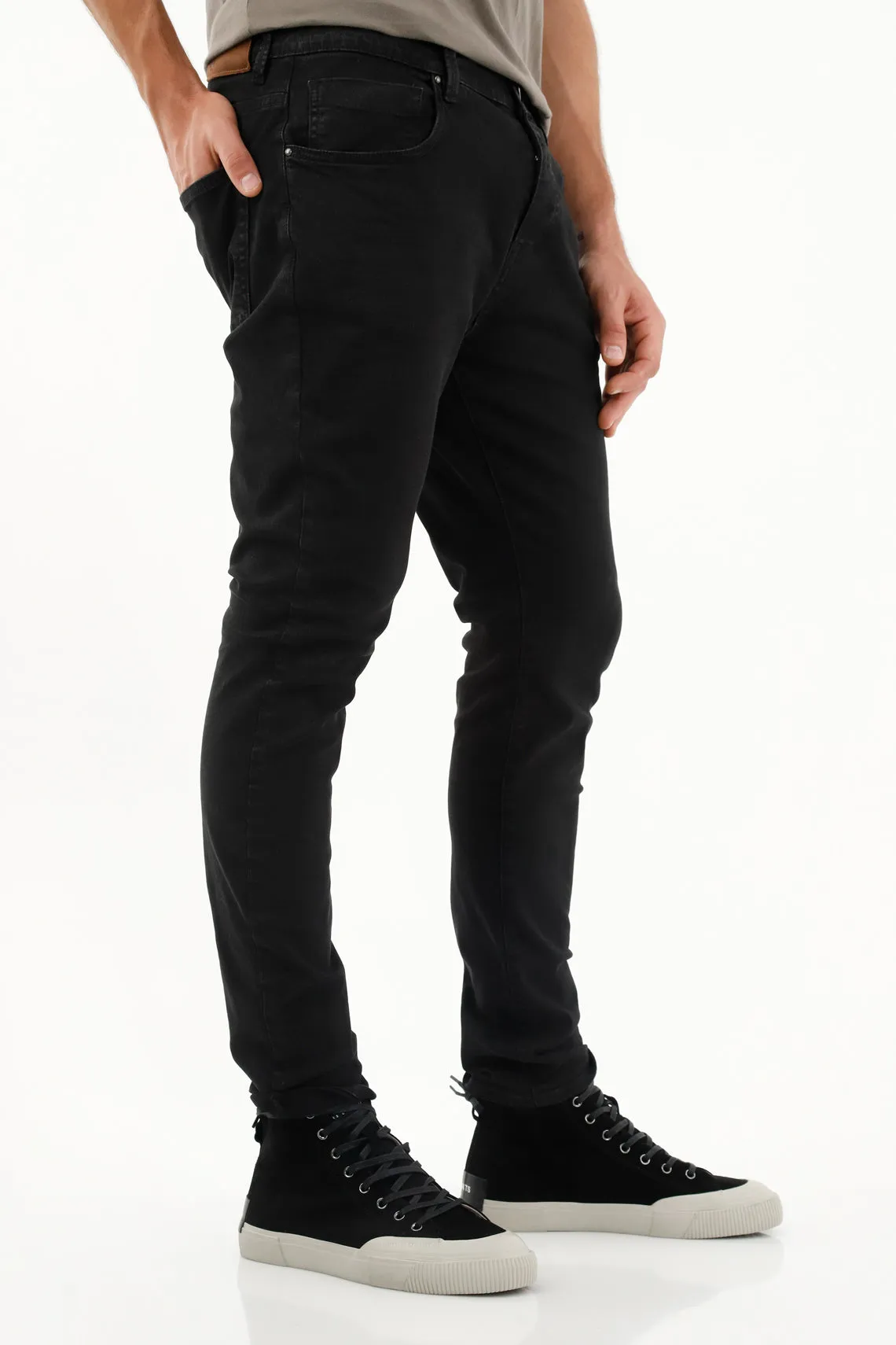 Pantalon 5 bolsillos negro para hombre