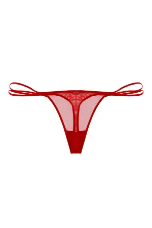 Panty rojo tipo tanga para mujer