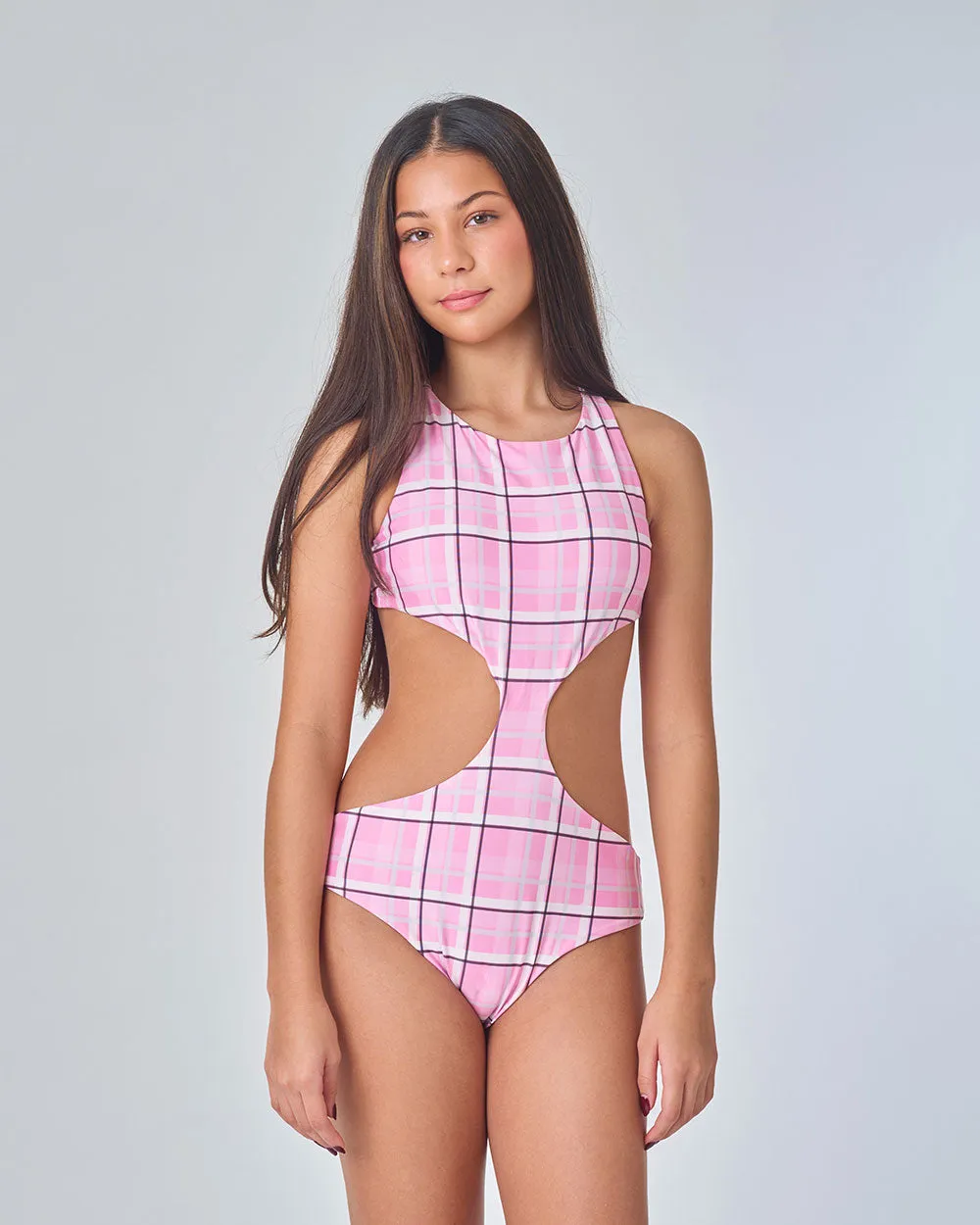 Pink Tartan Abby Teen One Piece