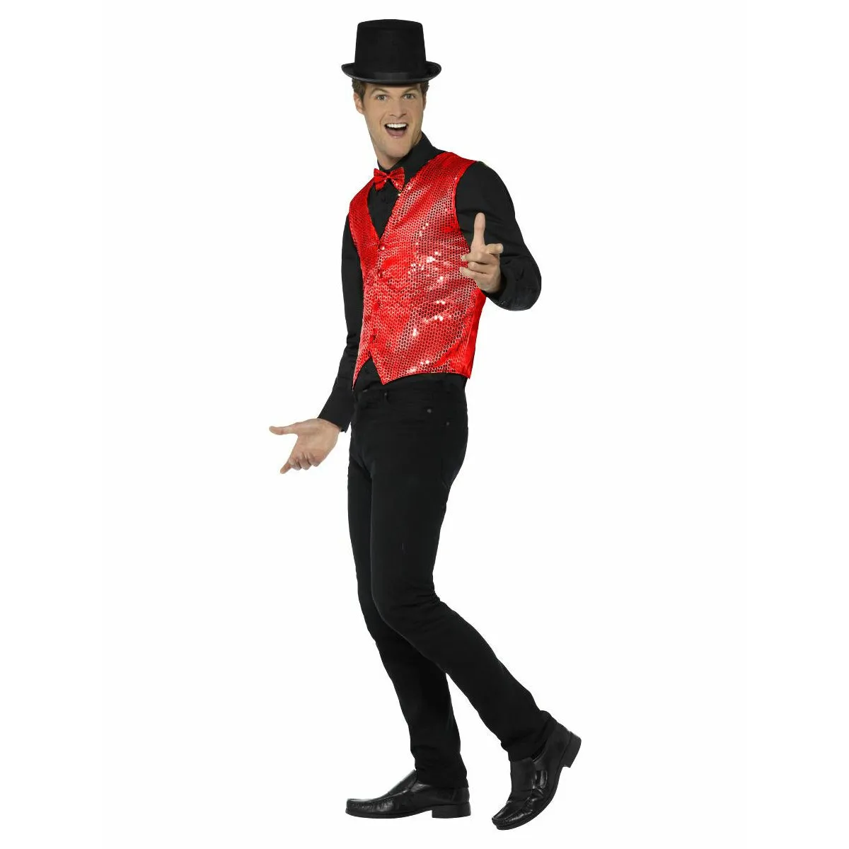 Sequin waistcoat red