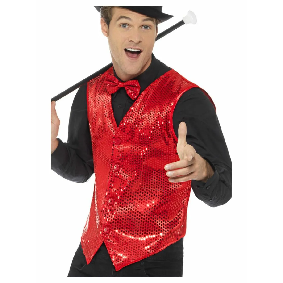 Sequin waistcoat red