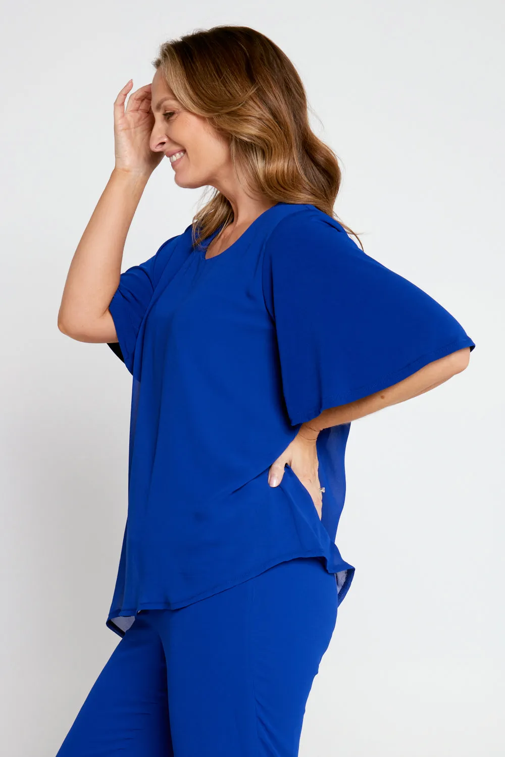 Serendipity Chiffon Top - Royal