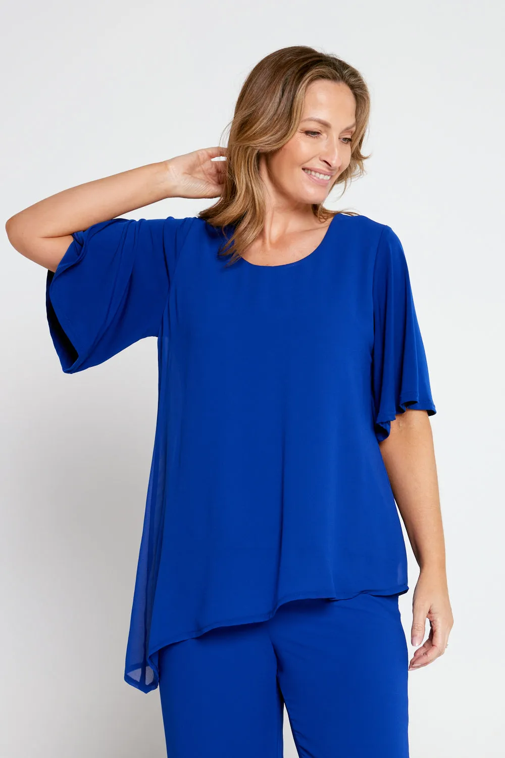 Serendipity Chiffon Top - Royal