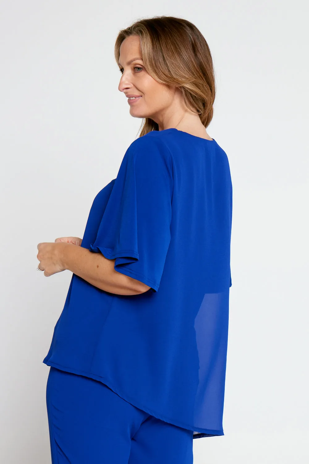 Serendipity Chiffon Top - Royal