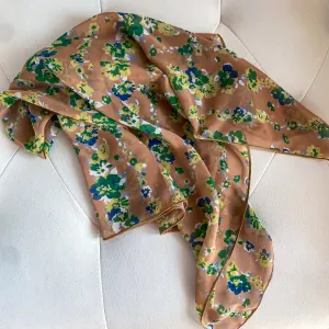 Tan   Sage Floral Scarf