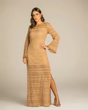 Vestido Anne Fernandes Luiza Longo Bordado Decote Cos